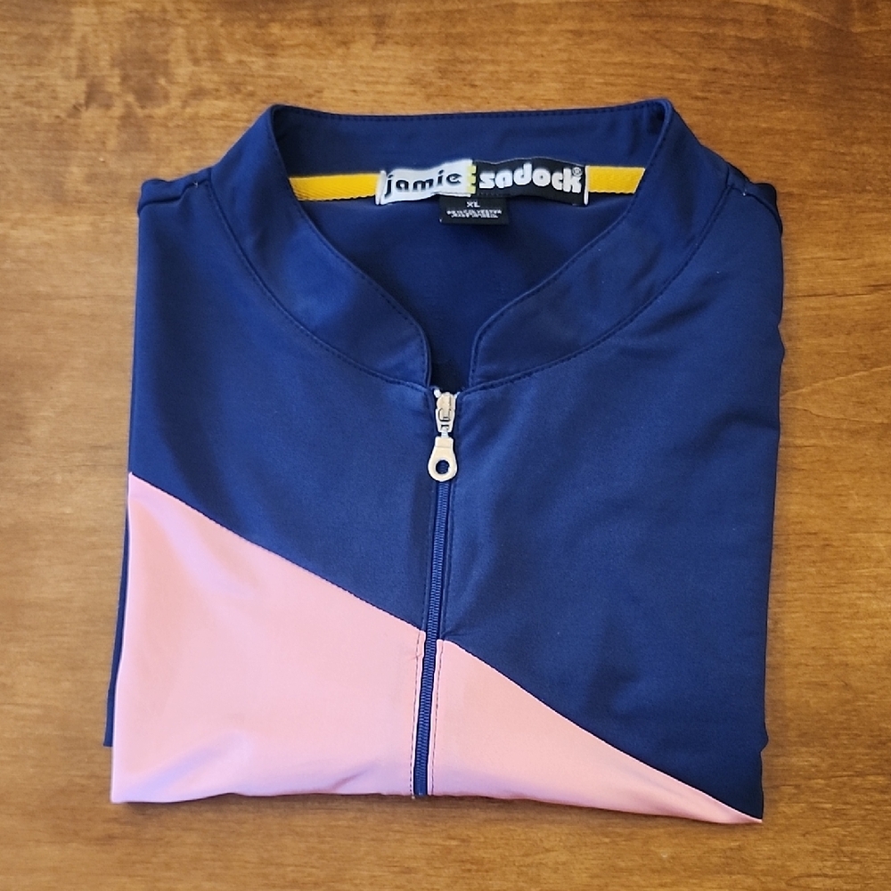 Jamie Sadock Blue and Pink Zip-Up Top
